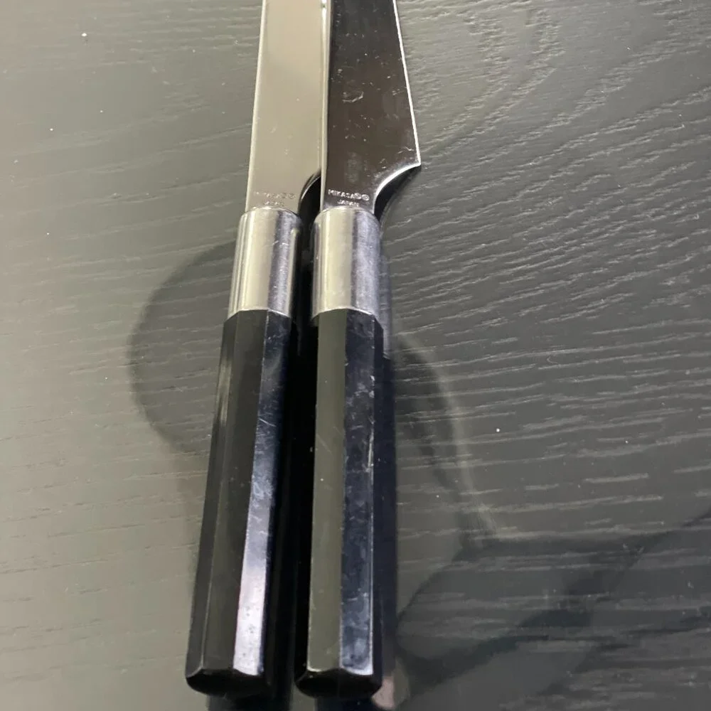 2 Mikasa Black Lucite Cheese Knives